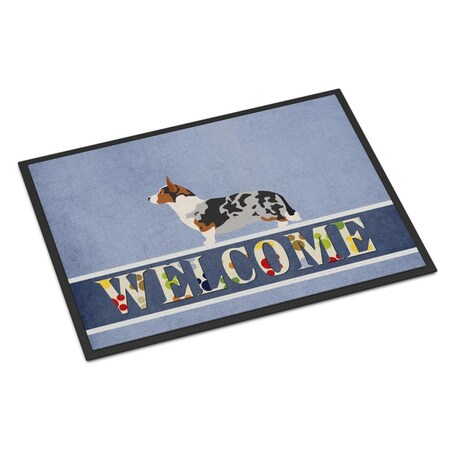 Carolines Treasures Welsh Corgi Cardigan Welcome Indoor or Outdoor Mat - 24 x 36 in. BB8313JMAT